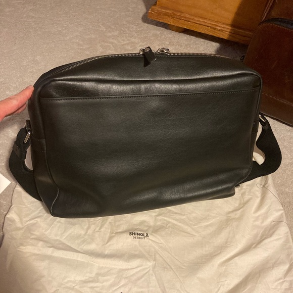 Shinola Bags Shinola Top Zip Black Leather Top Zip Messenger Bag
